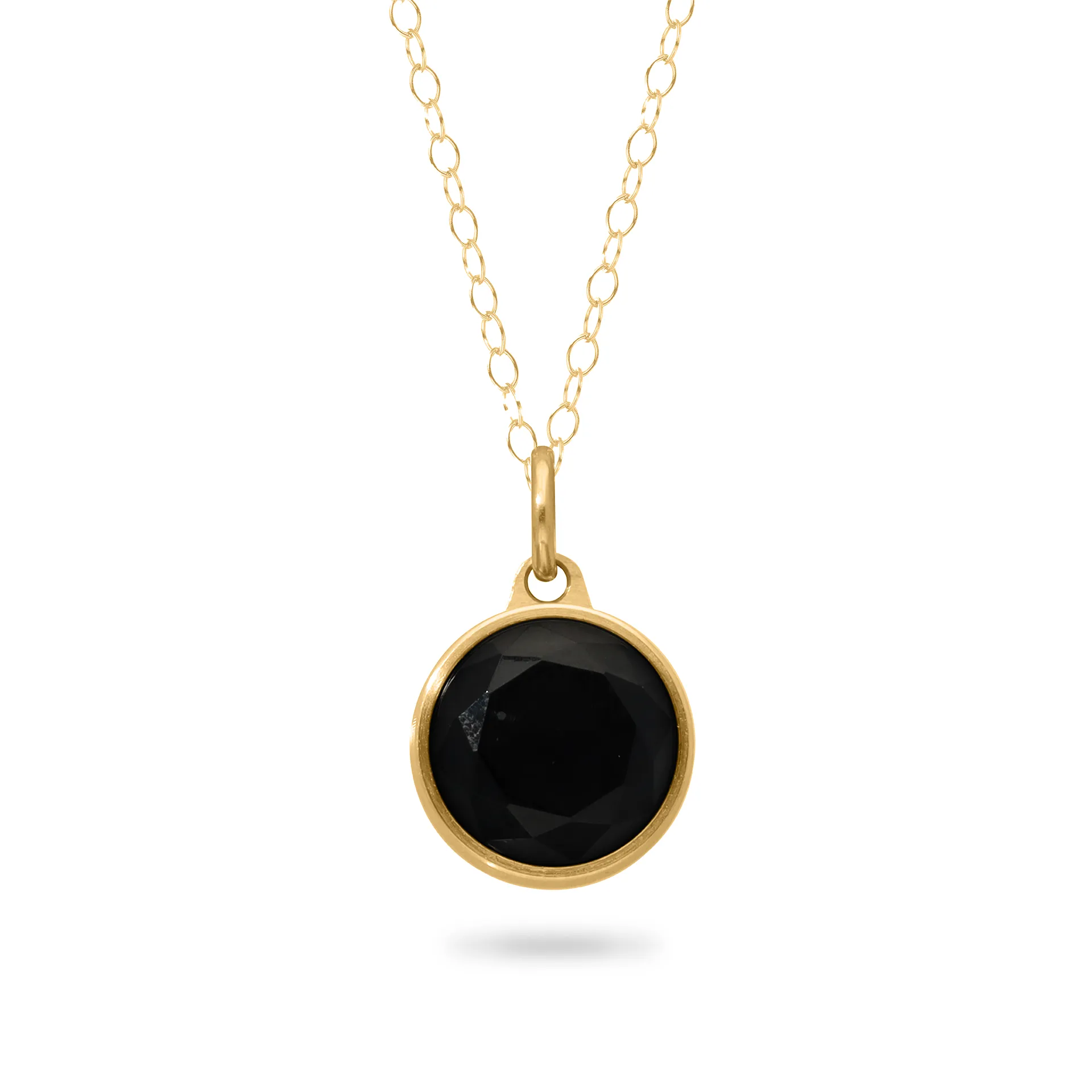Asche Anhänger / Ascheschmuck schwarzer Onyx vergoldet