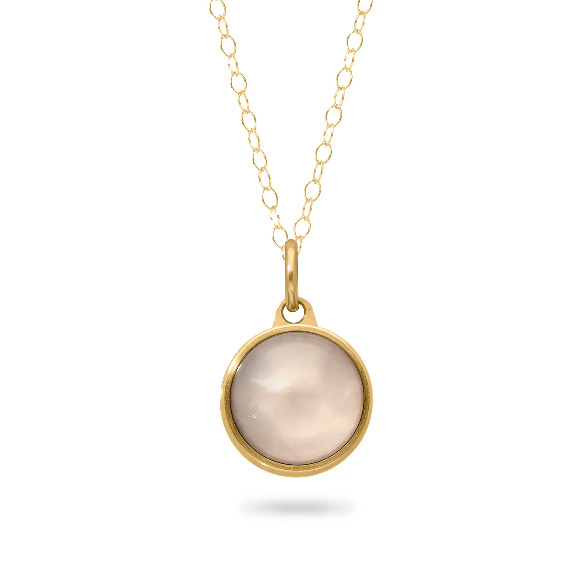 Asche Anhänger / Ascheschmuck Rosenquarz vergoldet