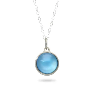 Asche Anhänger / Ascheschmuck Blauer Achat Edelstahl