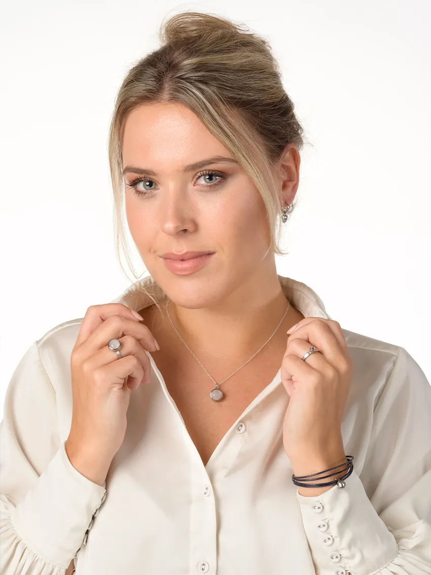 Ashanger / assieraad rozenkwarts edelstaal 2