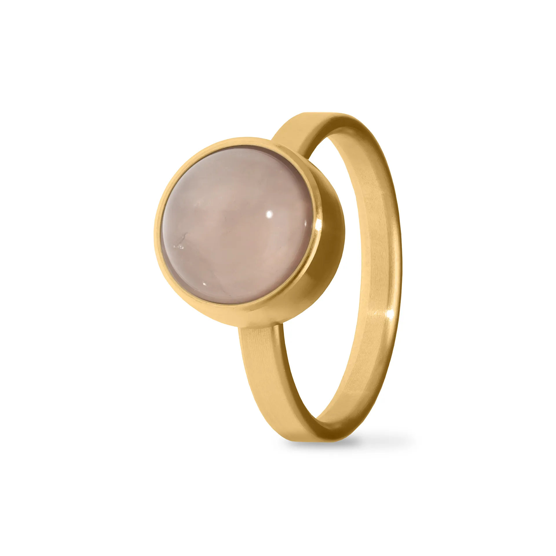 Asche Ring / Ascheschmuck Rosenquarz vergoldet