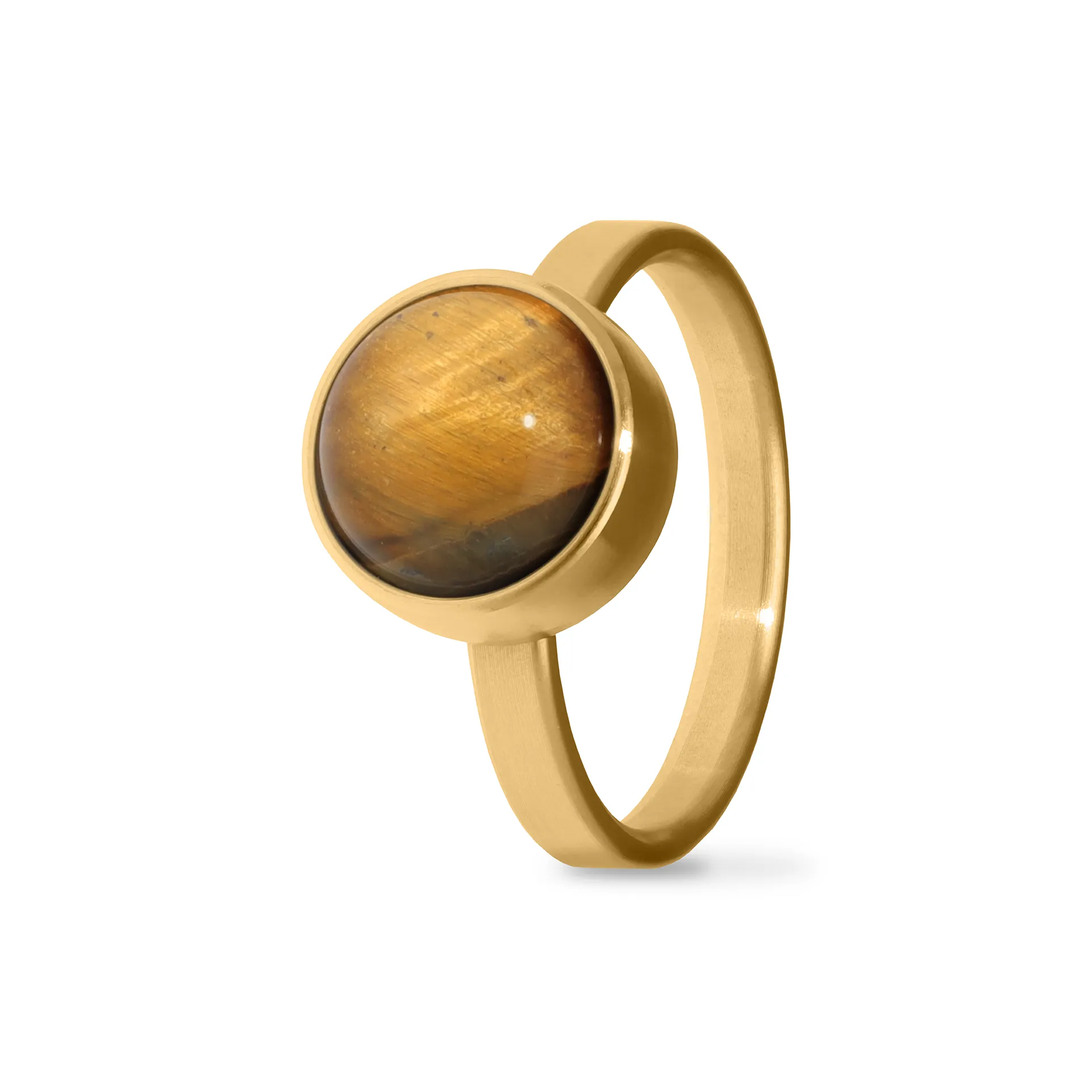 Asche Ring / Ascheschmuck Tigerauge vergoldet