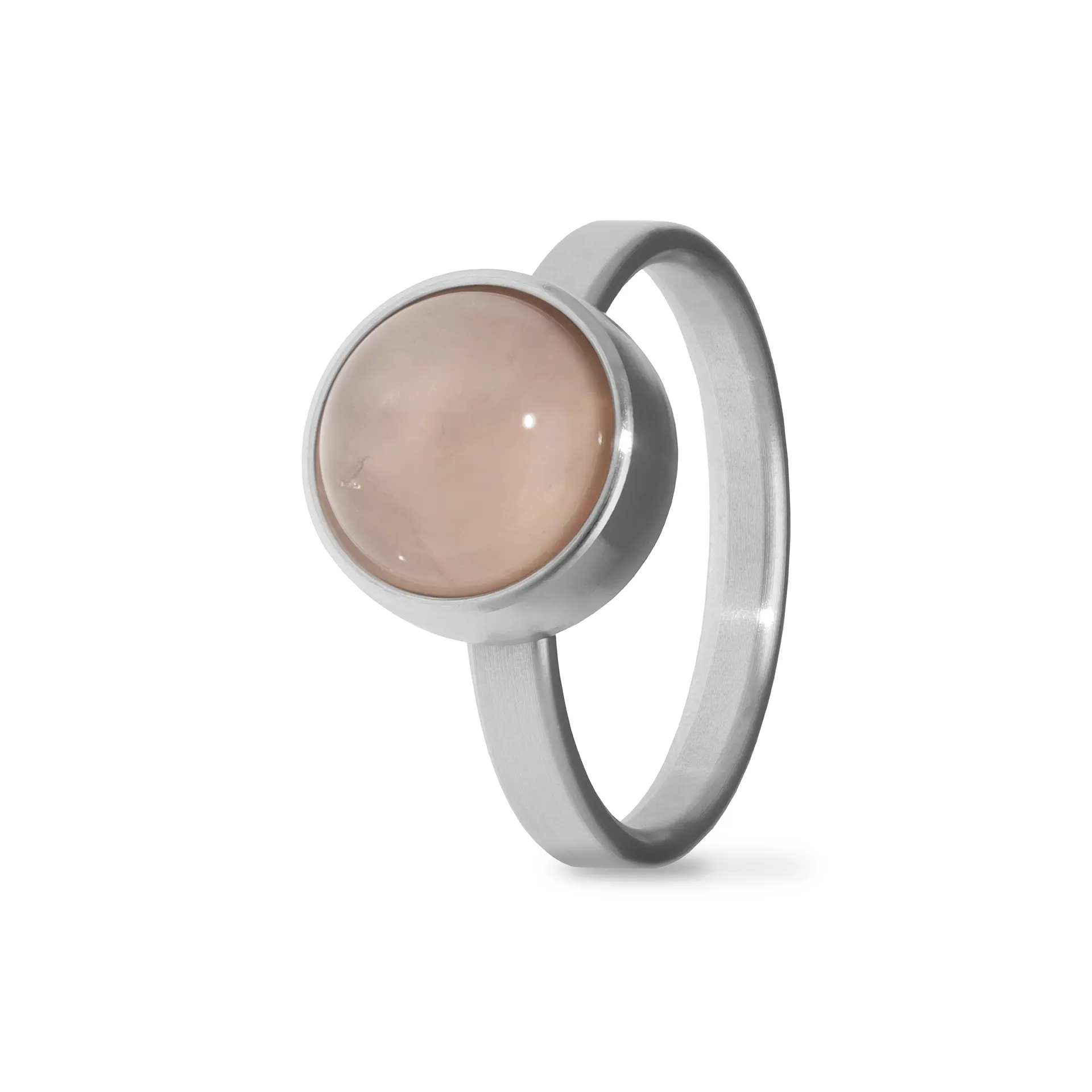 Asche Ring / Ascheschmuck Rosenquarz Edelstahl