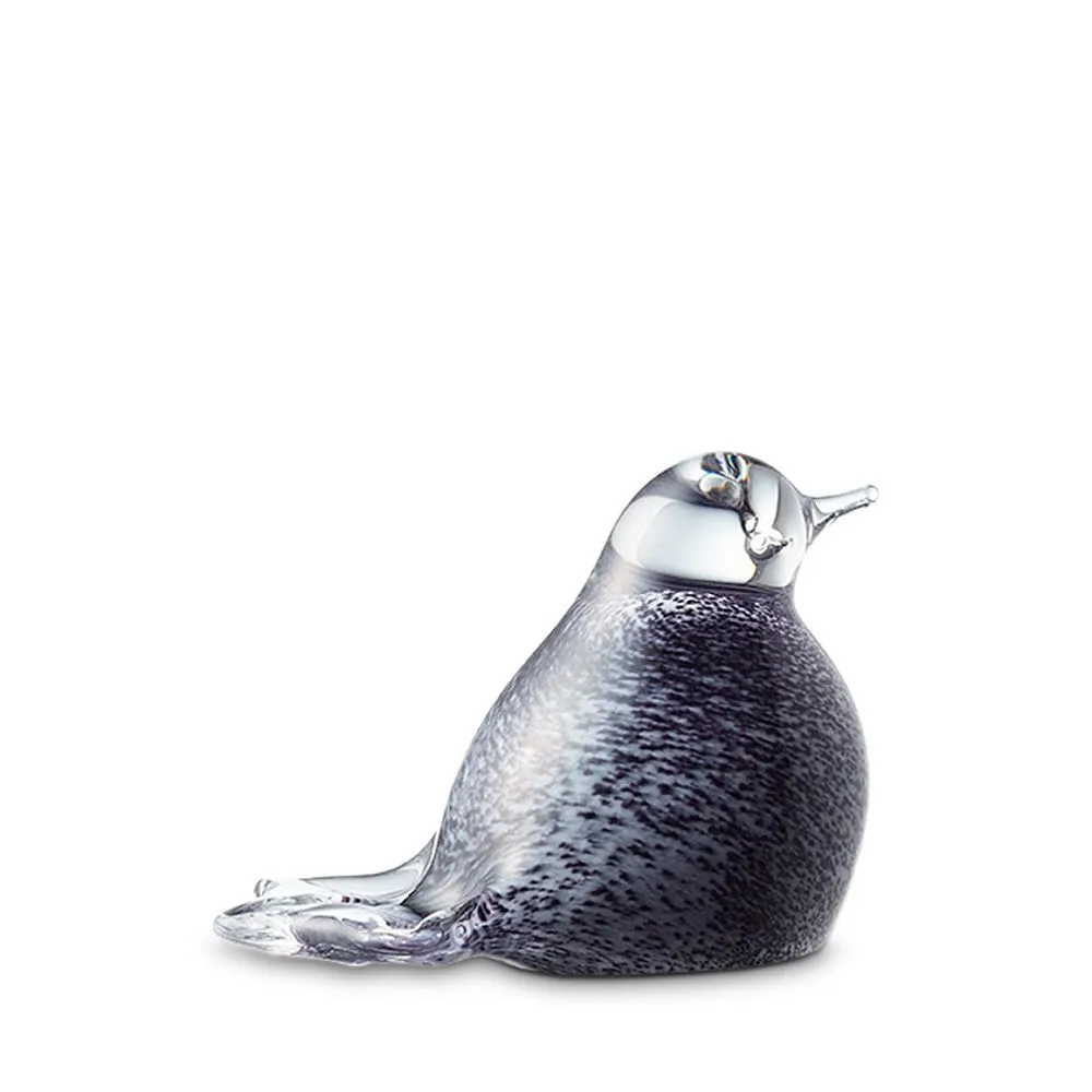 Mini urn vogel zwartwit melange kristalglas 2
