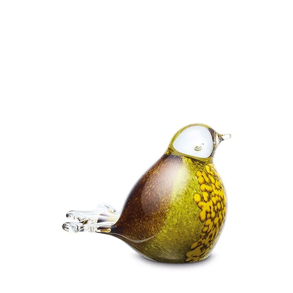 Mini-Urne Vogel natur Kristallglas