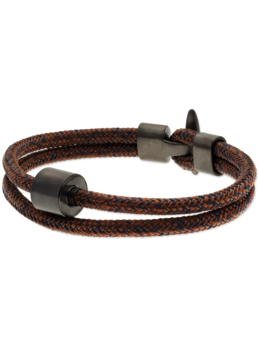 Herren-Aschearmband Cord Braun-Blau - Black Edition