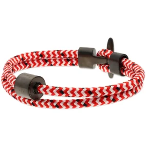 Herren-Aschearmband Cord Rot-Weiß - Black Edition