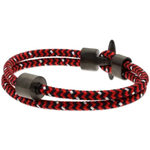 Herren-Aschearmband Cord Rot-Schwarz - Black Edition