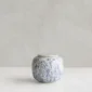 Kleine Urne Seres weiß & blau gesprenkelt Keramik
