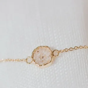 Round as armband/assieraad parelmoer goud