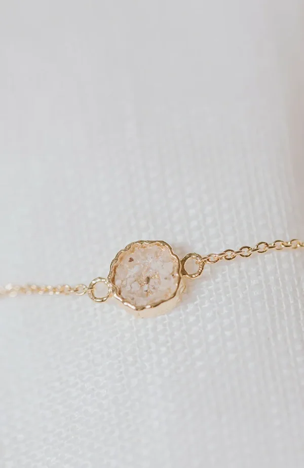 Round as armband/assieraad parelmoer goud