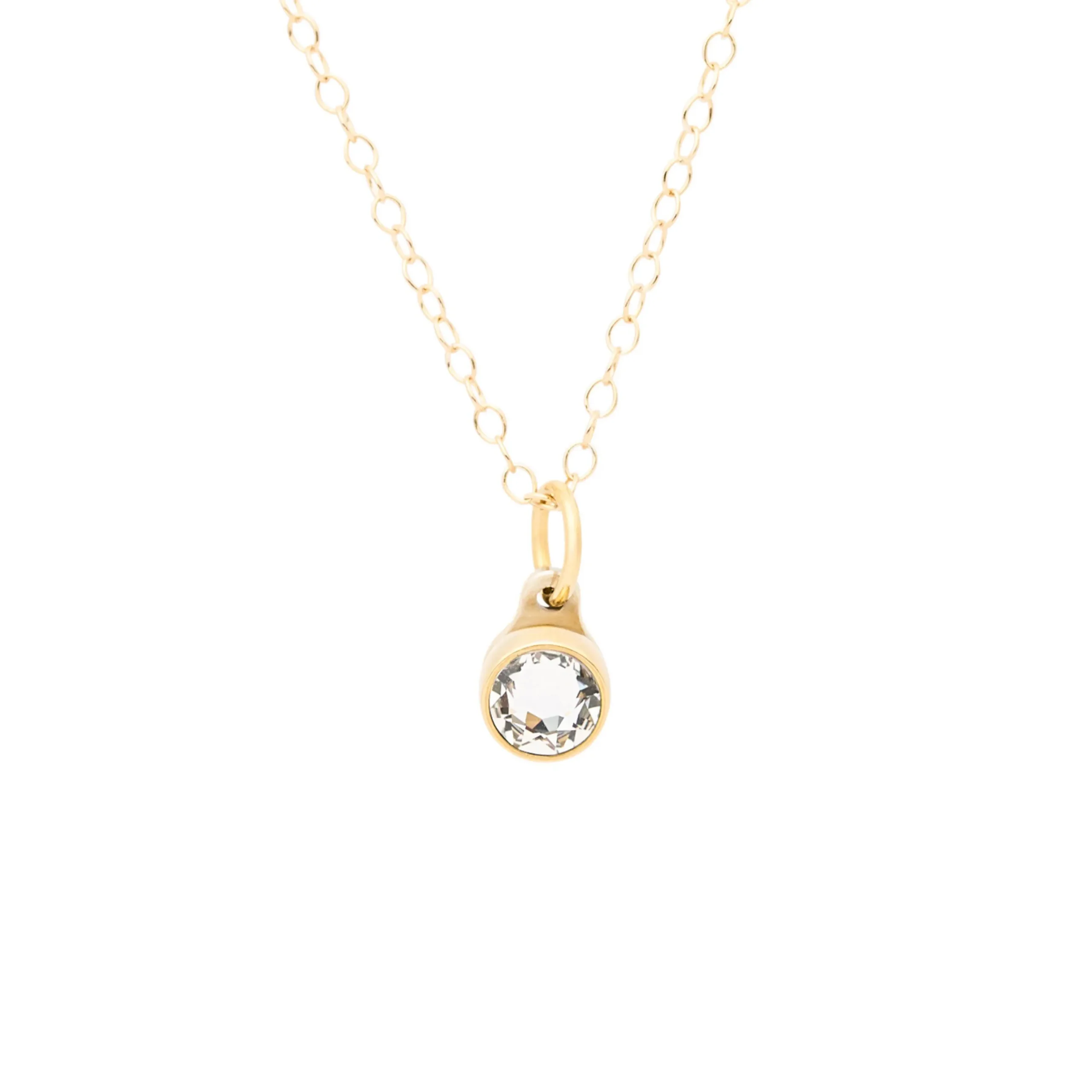 Birthstone Asche Anhänger April Diamant vergoldet