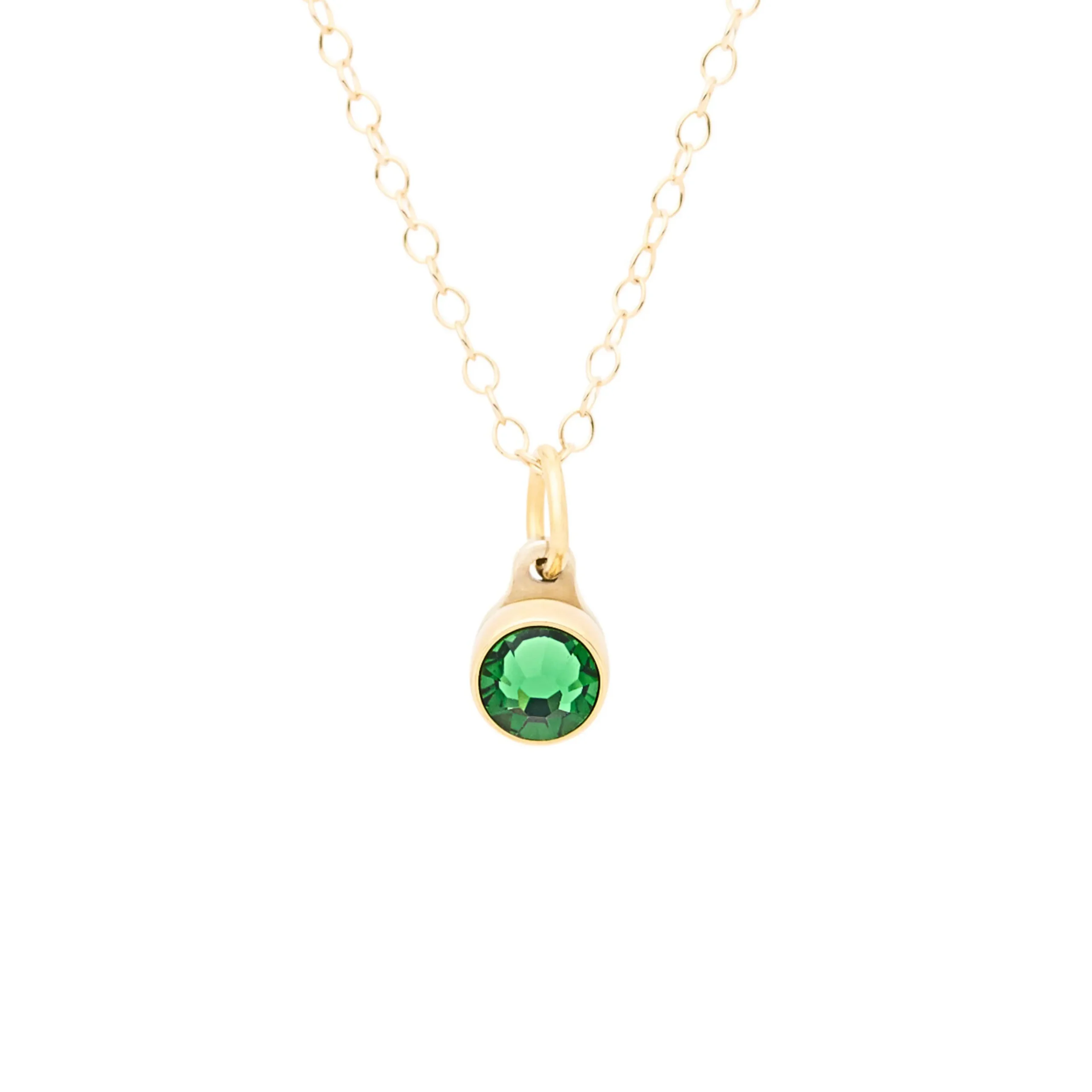 Birthstone Asche Anhänger August grüner Peridot vergoldet