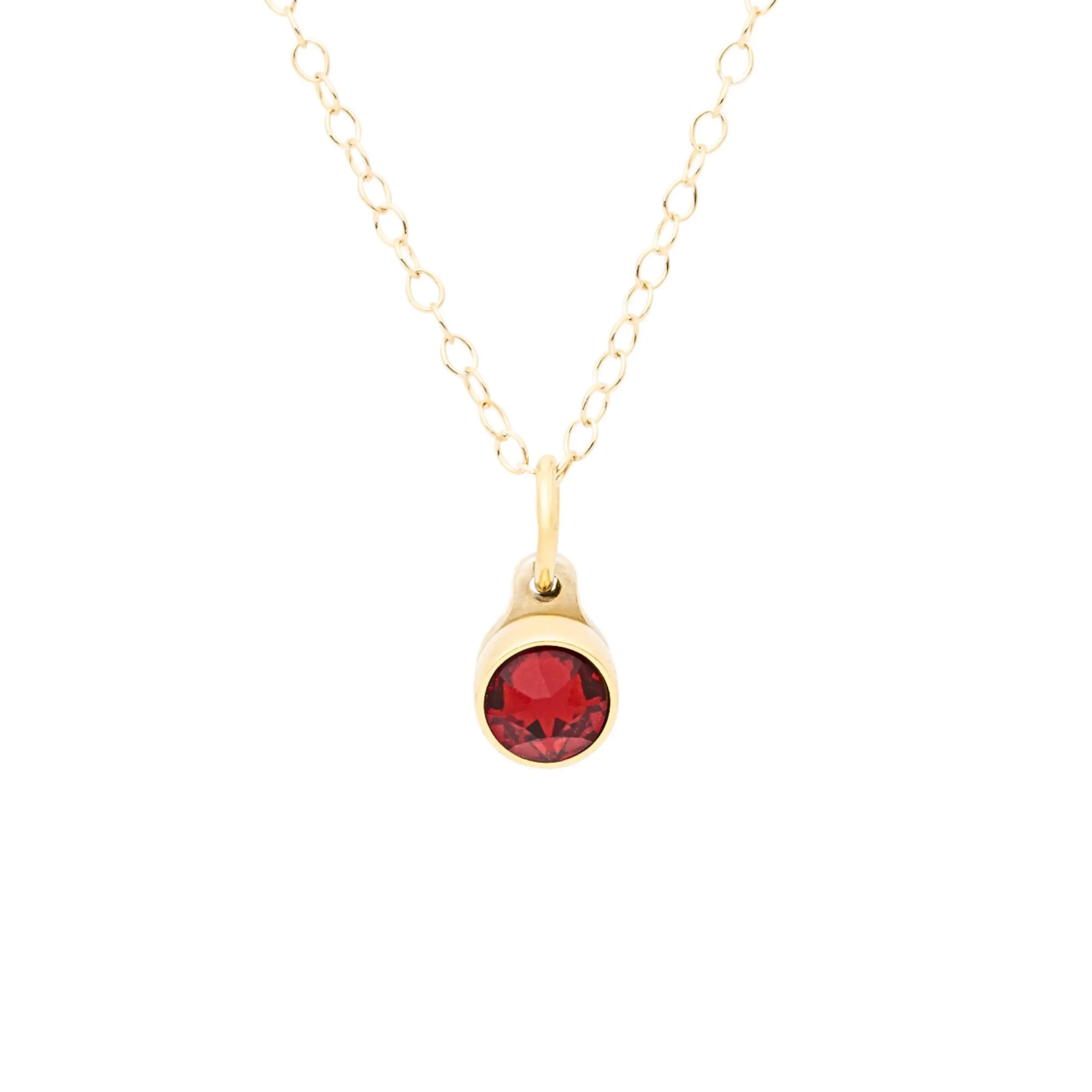 Birthstone Asche Anhänger Januar Granat vergoldet