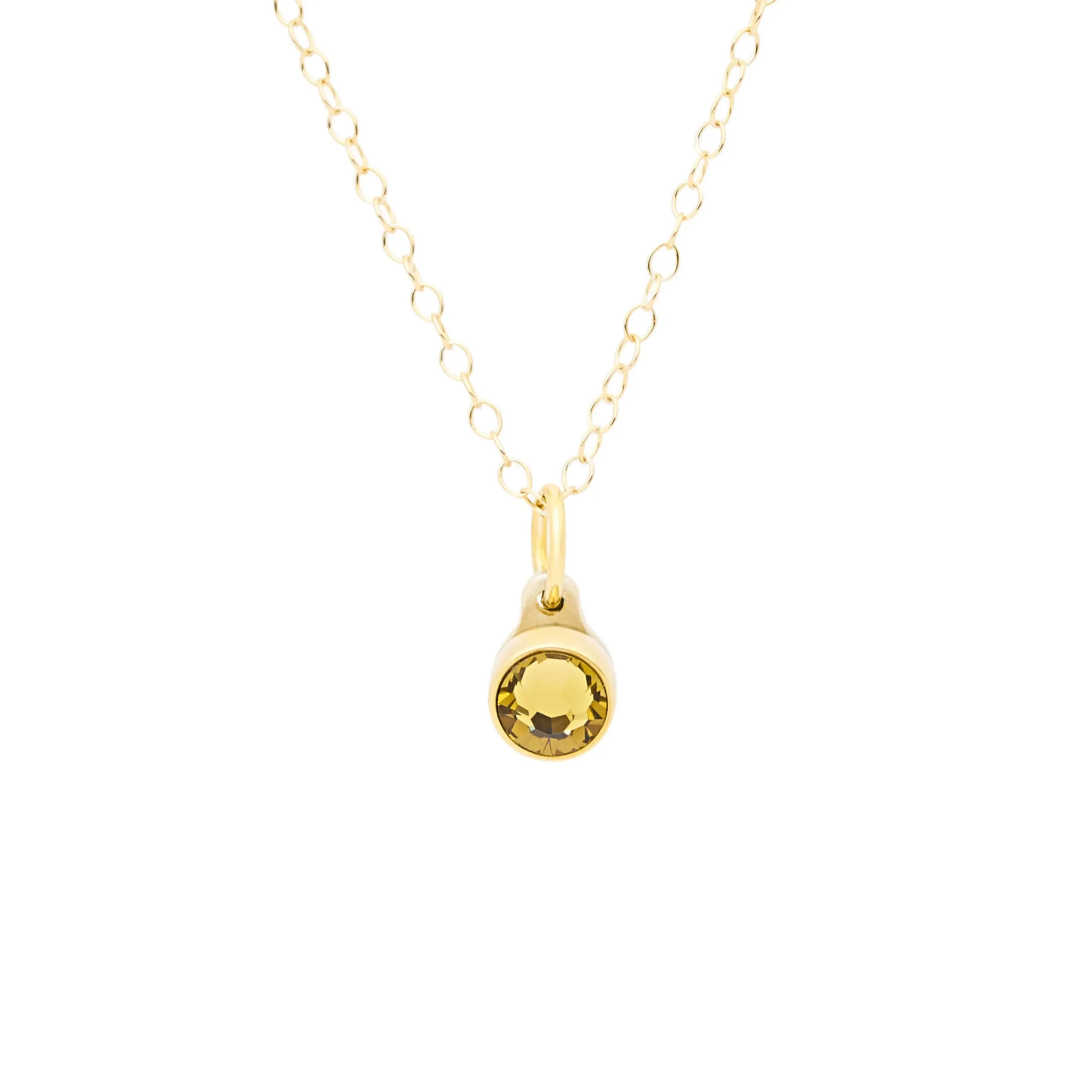 Birthstone Asche Anhänger November Citrin vergoldet