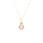 Birthstone Asche Anhänger Oktober rosa Turmalin vergoldet