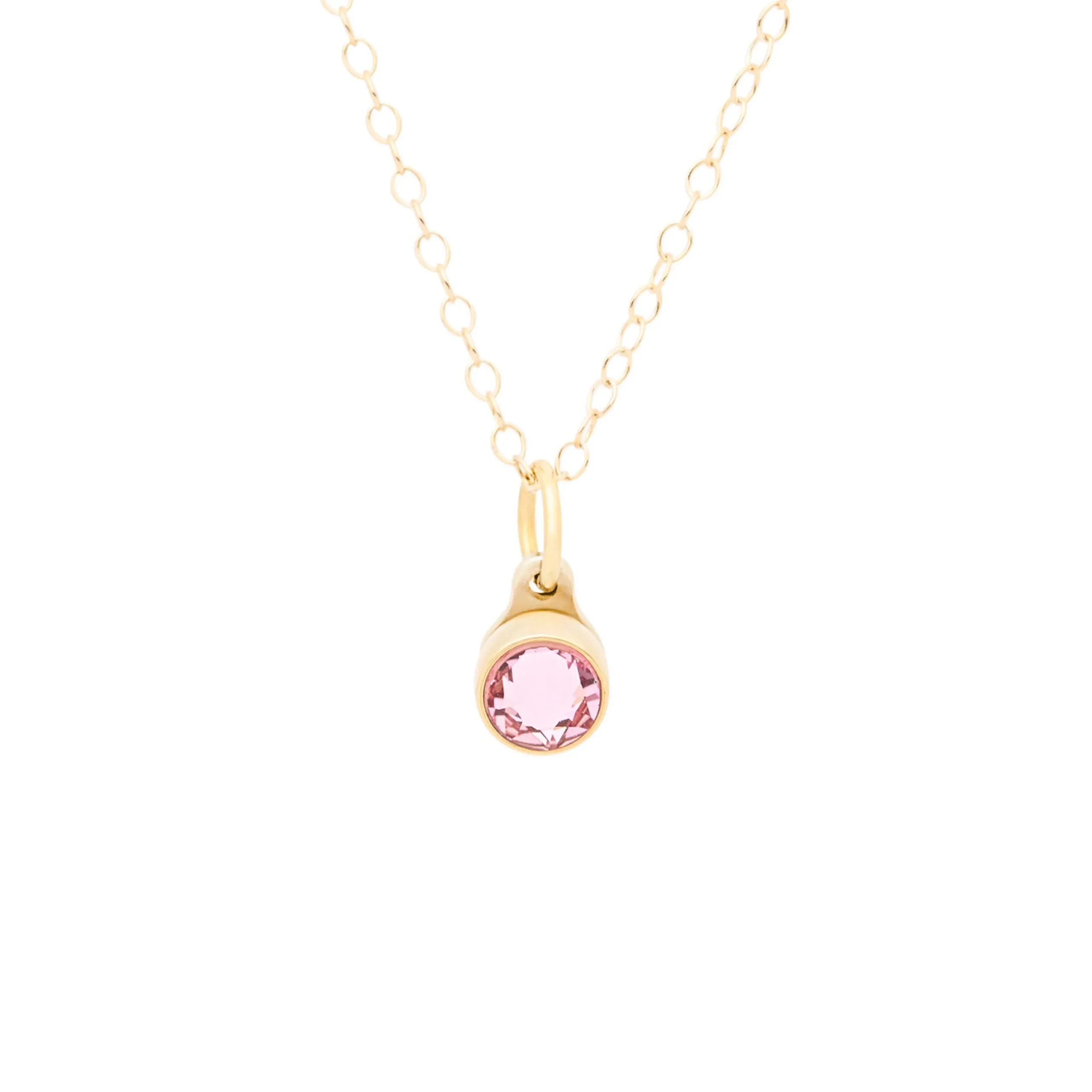 Birthstone Asche Anhänger Oktober rosa Turmalin vergoldet