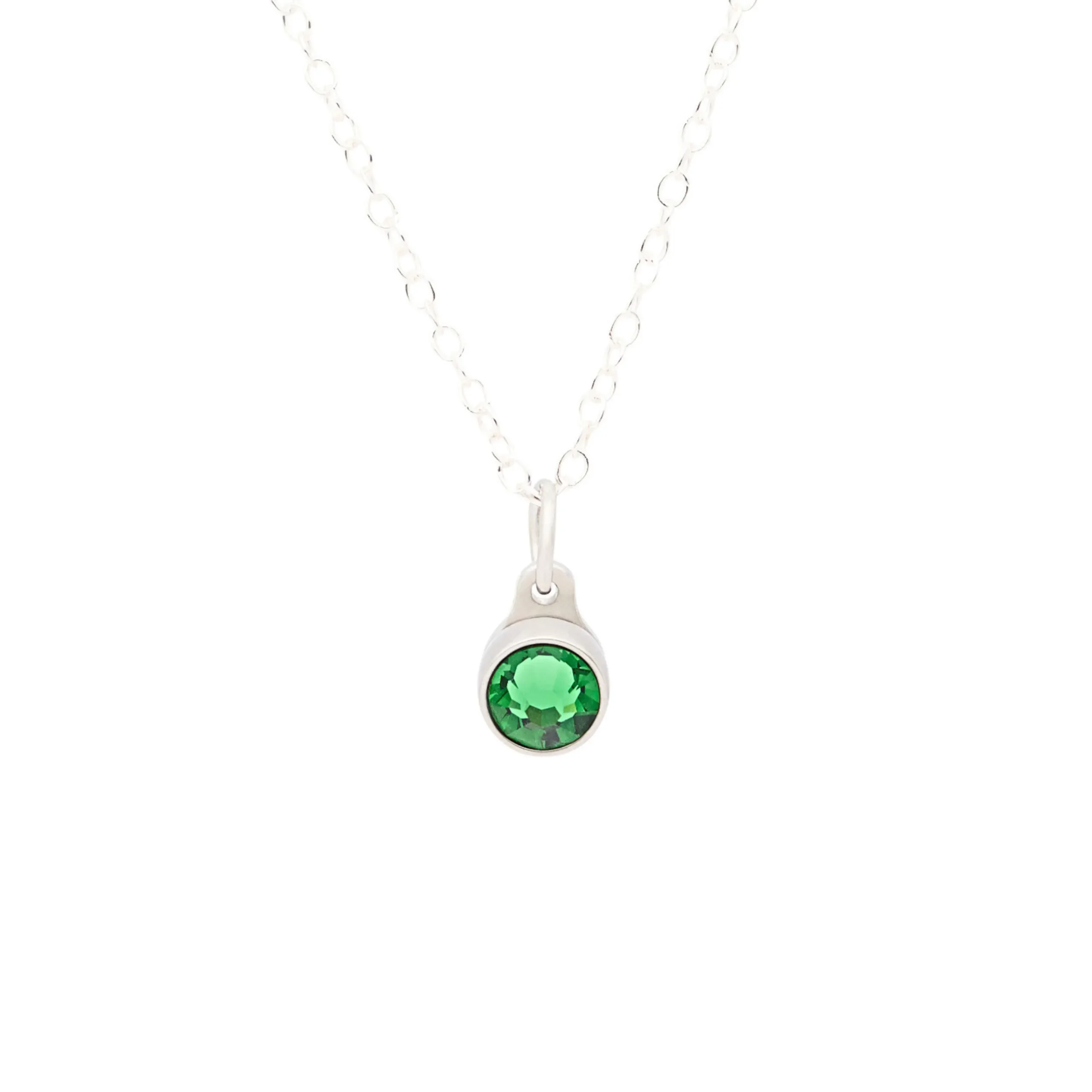 Birthstone Asche Anhänger August grüner Peridot Edelstahl