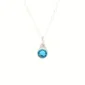 Birthstone Asche Anhänger Dezember blauer Topas Edelstahl
