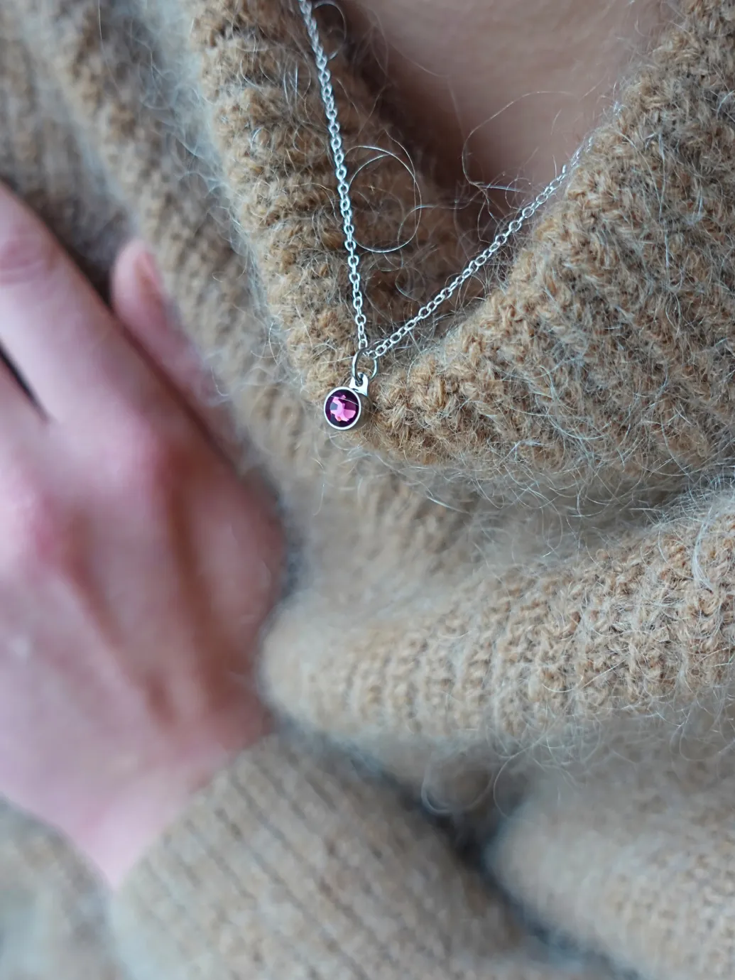 Birthstone ashanger / assieraad februari amethist edelstaal model