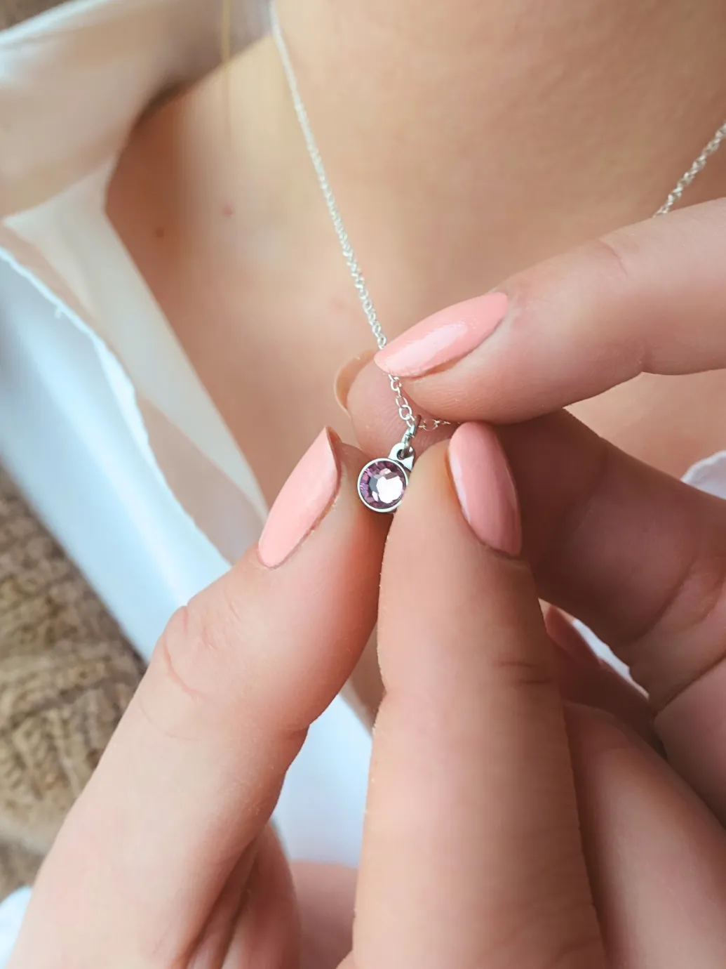 Birthstone ashanger / assieraad juni alexandriet edelstaal model