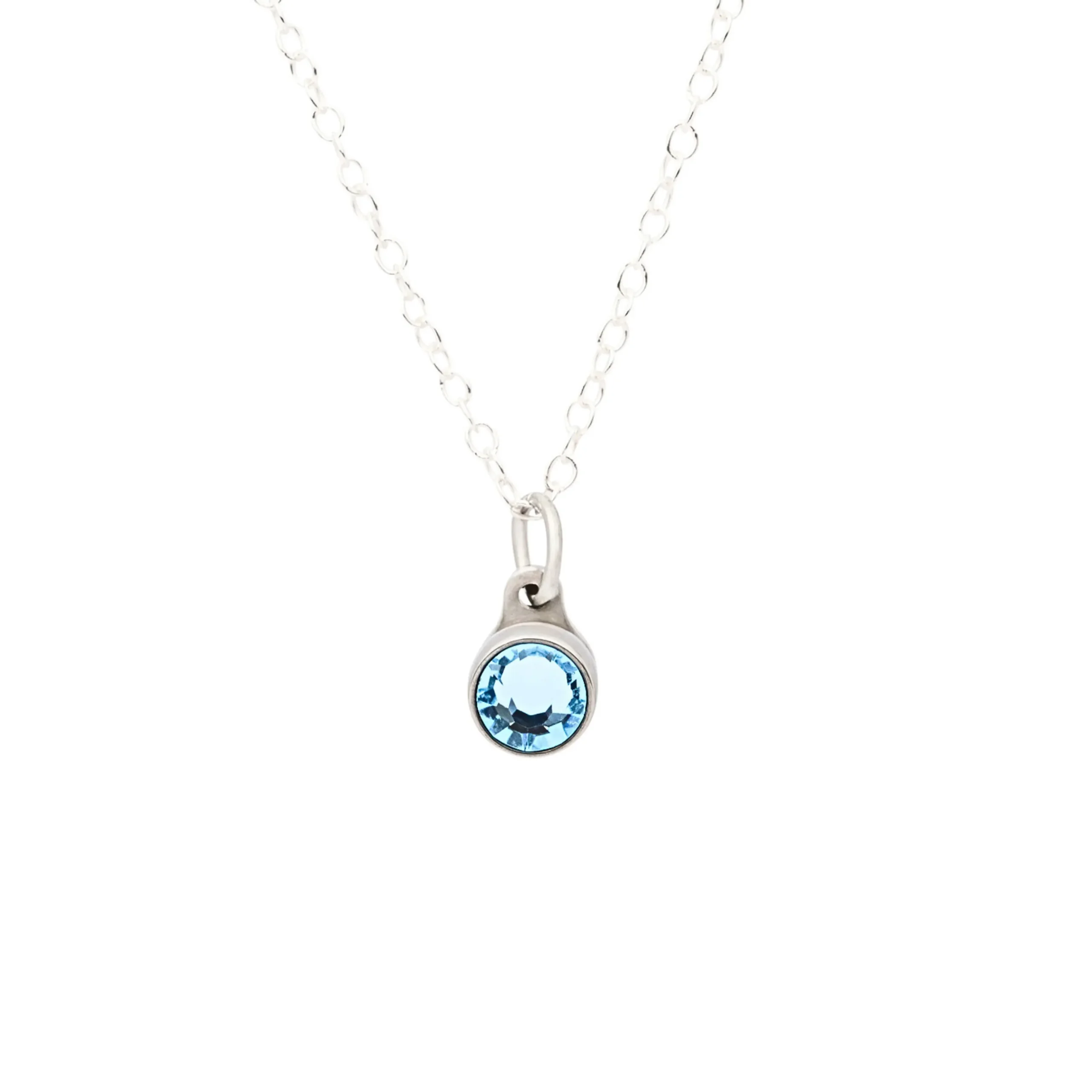Birthstone Asche Anhänger Marsch Aquamarin Edelstahl