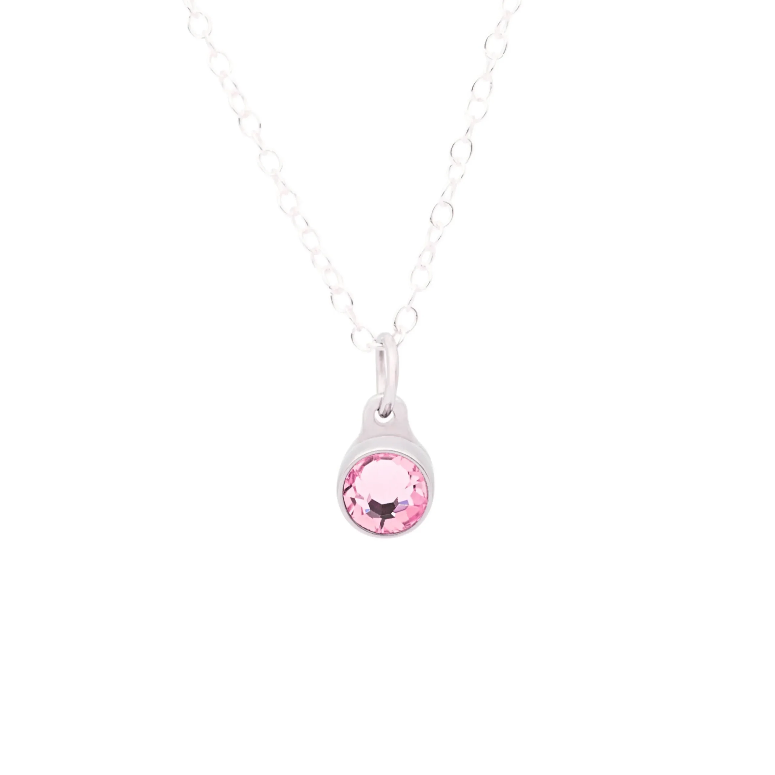 Birthstone Asche Anhänger Oktober rosa Turmalin Edelstahl