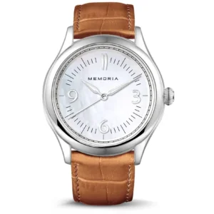 Memoria as urn gedenkhorloge Amare Pearl cognac brown