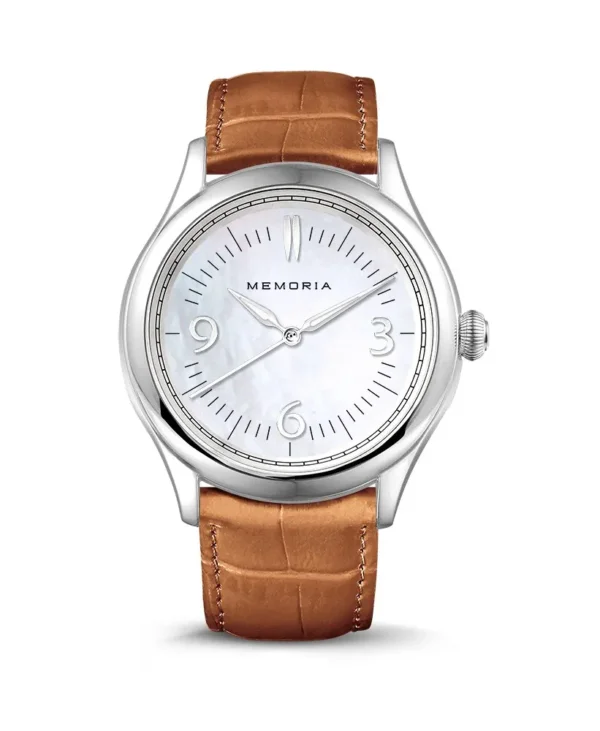 Memoria as urn gedenkhorloge Amare Pearl cognac brown