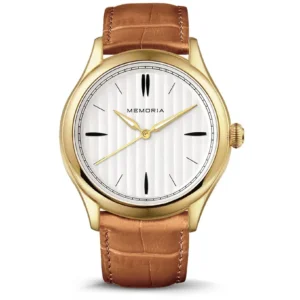 Memoria as gedenkhorloge Lux Gold Cognac Brown