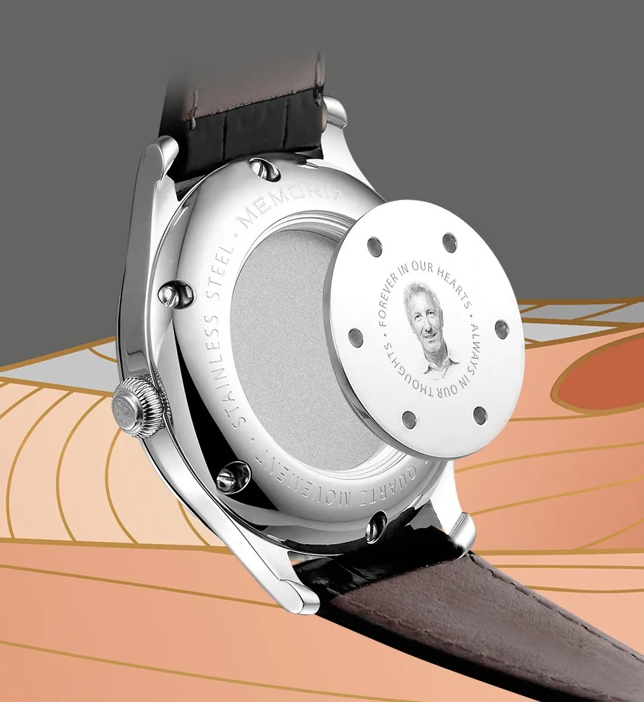 Memoria as urn gedenkhorloge Amare Pearl achterkant