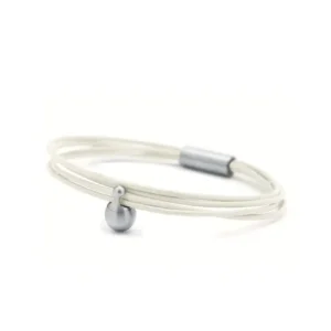 Charm Aschearmband perlmutt Leder Edelstahl