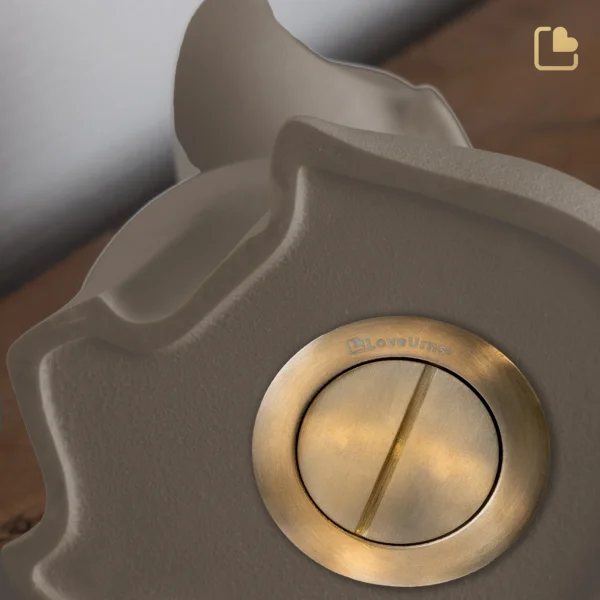 Hond porseleinen dierenurn bruin onder