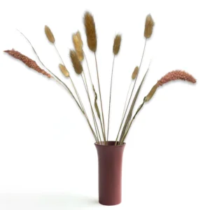 Roodbruin vaasje met droogbloemen