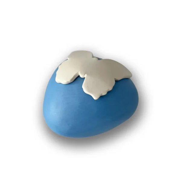 Kinderurne Keramik Schmetterling blau