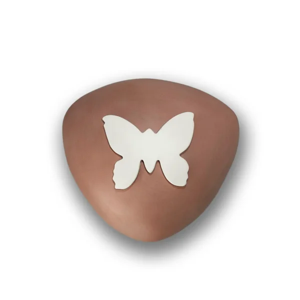 Keramische kinderurn Vlinder roze