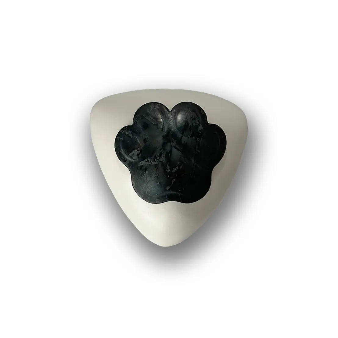 Keramische dierenurn met pootafdruk boven