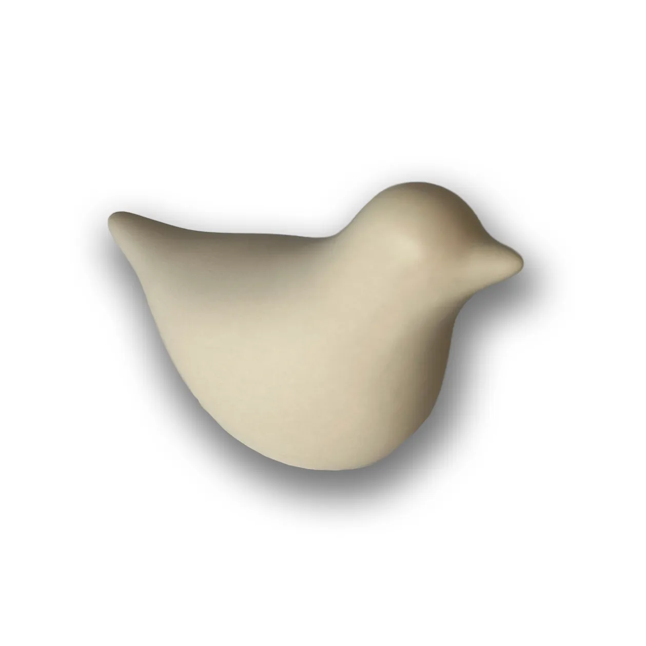 Keramische mini-urn vogel beige