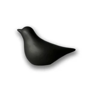 Keramische mini-urn vogel donkergrijs zij