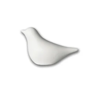 Keramische mini-urn vogel wit zij