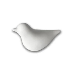 Keramische mini-urn vogel wit profil