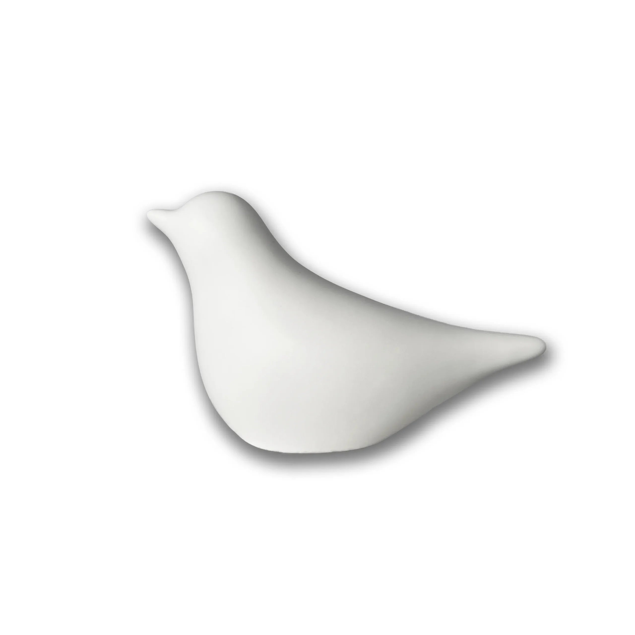 Keramische mini-urn vogel wit zij