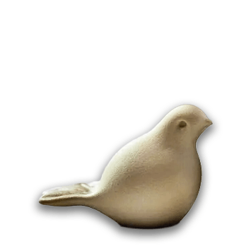 Mini-Urne Vogel mattes Gold Kristallglas