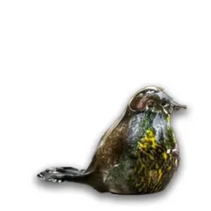 Mini-Urne Vogel natur dunkel Kristallglas