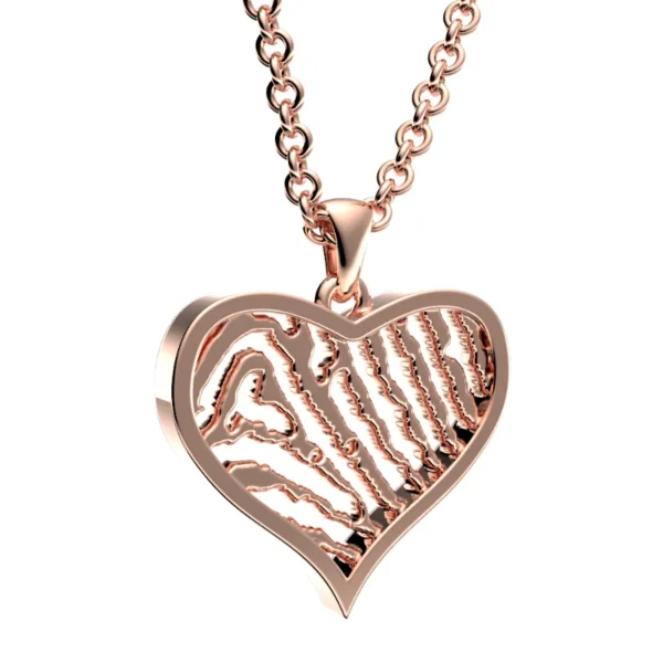 Fingerabdruck-Schmuck Anhänger Herz Roségold
