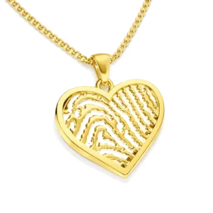 Fingerabdruck-Schmuck Anhänger Herz gold