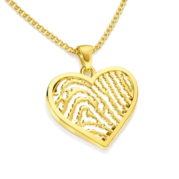 Fingerabdruck-Schmuck Anhänger Herz gold