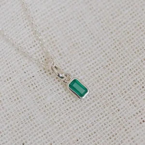 Birthstone Anhänger Mai Grüner Achat