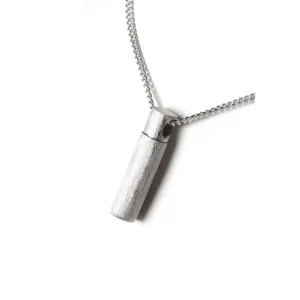 Ascheanhänger / Gedenkschmuck Cilinder Silber mit Kette