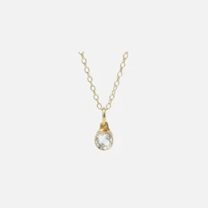 Birthstone Asche Anhänger April Diamant vergoldet – Bild 3
